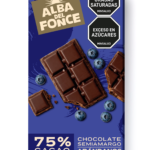 Chocolate amargo al 75% con arándanos.
