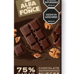 Chocolate amargo al 75% con nueces.