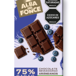 Chocolate amargo al 75% con arándanos.